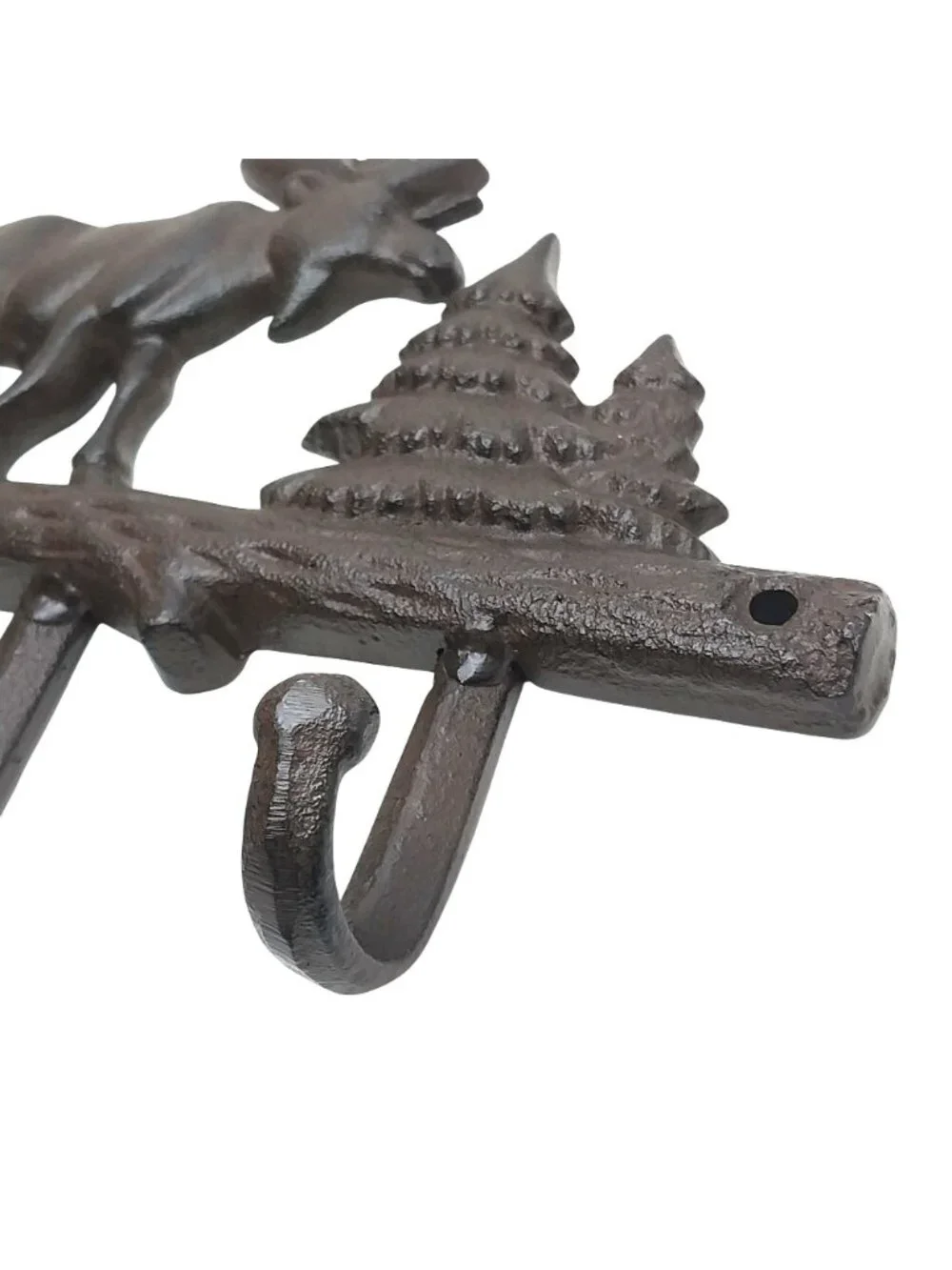 Cast Iron Moose Wall Hook Key Rack Coat Rack Rustic Forest Brown Finish
